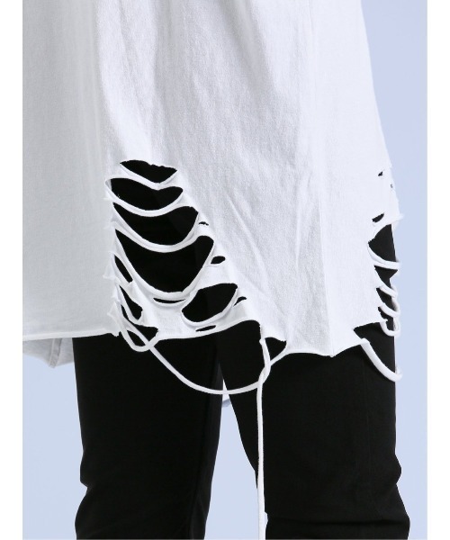 semantic design(セマンティックデザイン)の「【コットン100%】セマンティックデザイン グランジ クルーネック長袖Tシャツ(Tシャツ/カットソー・メンズ・ホワイト/ブラック・LARGE/MEDIUM)」の12枚目の写真