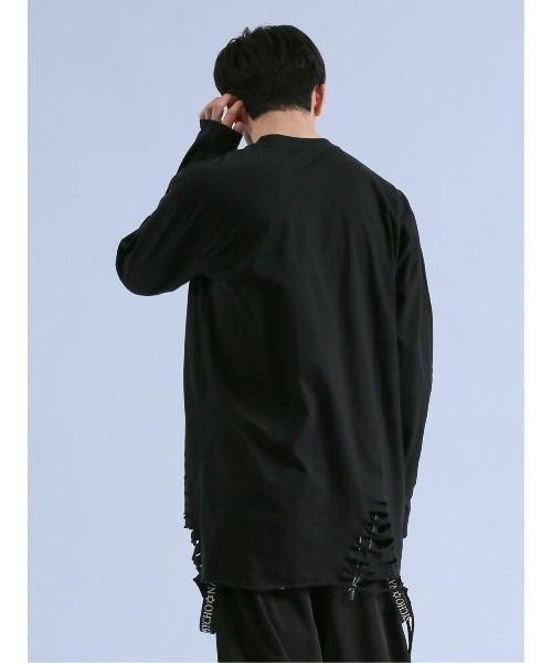 semantic design(セマンティックデザイン)の「【コットン100%】セマンティックデザイン グランジ クルーネック長袖Tシャツ(Tシャツ/カットソー・メンズ・ホワイト/ブラック・LARGE/MEDIUM)」の15枚目の写真