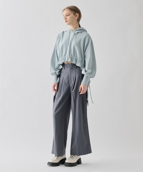 idem（イデム）の「frill drawstring hoodie/ドロストフリルパーカー（パーカー・レディース・ブルー/グレー・FREE）」の21枚目の写真