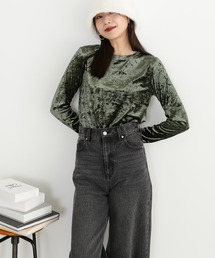 N.（N. Natural Beauty Basic） | ◆クラッシュベロアフィンガーホールカットソー(Tシャツ/カットソー)