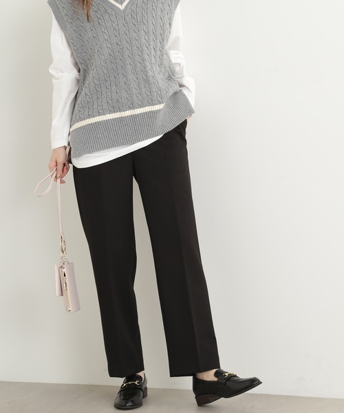 N.(N. Natural Beauty Basic)(エヌエヌナチュラルビューティーベーシック)の「【S Size Line】【セットアップ対応】◆センタープレステーパードパンツ(スラックス・レディース・オフホワイト/ブラック/グレー・SMALL/MEDIUM)」の3枚目の写真