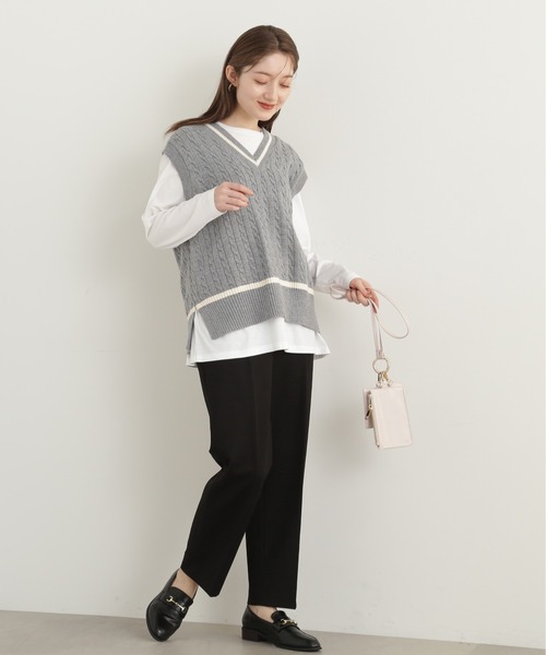 N.(N. Natural Beauty Basic)(エヌエヌナチュラルビューティーベーシック)の「【S Size Line】【セットアップ対応】◆センタープレステーパードパンツ(スラックス・レディース・オフホワイト/ブラック/グレー・SMALL/MEDIUM)」の14枚目の写真