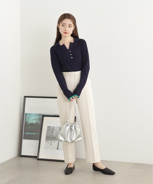 N.(N. Natural Beauty Basic)(エヌエヌナチュラルビューティーベーシック)の「【S Size Line】【セットアップ対応】◆センタープレステーパードパンツ(スラックス・レディース・オフホワイト/ブラック/グレー・SMALL/MEDIUM)」の7枚目の写真