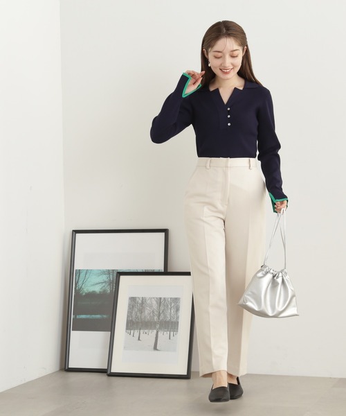 N.(N. Natural Beauty Basic)(エヌエヌナチュラルビューティーベーシック)の「【S Size Line】【セットアップ対応】◆センタープレステーパードパンツ(スラックス・レディース・オフホワイト/ブラック/グレー・SMALL/MEDIUM)」の8枚目の写真