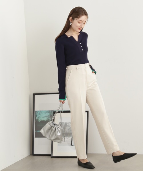 N.(N. Natural Beauty Basic)(エヌエヌナチュラルビューティーベーシック)の「【S Size Line】【セットアップ対応】◆センタープレステーパードパンツ(スラックス・レディース・オフホワイト/ブラック/グレー・SMALL/MEDIUM)」の9枚目の写真