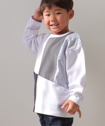 ikka（イッカ）の「ストライプ切り替えブロックスT（120~160cm）（Tシャツ/カットソー・キッズ）」