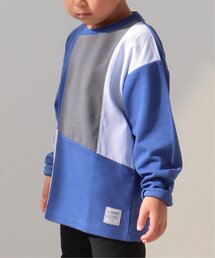 CULLNI ネイビー ストライプ切替 オーバーサイズ ロンT 日本製 CULLNI ネイビー ストライプ切替 オーバーサイズ ロンT 日本製