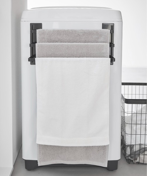 tower（タワー）の「tower（タワー）洗濯機前マグネットタオルハンガー ３連（バス/トイレグッズ・レディース・ブラック/ホワイト・ONE SIZE）」の2枚目の写真