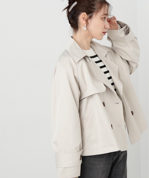 N.（N. Natural Beauty Basic）（エヌエヌナチュラルビューティーベーシック）の「◆ショートトレンチコート（トレンチコート・レディース・ホワイト/ベージュ/カーキ・MEDIUM）」の4枚目の写真