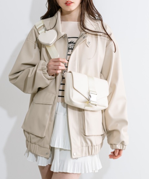 OLIVE des OLIVE（オリーブデオリーブ）の「ハートポーチ付ボディーバッグ　1041120030（ショルダーバッグ・レディース・ブラック/イエロー/アイボリー・FREE）」の8枚目の写真