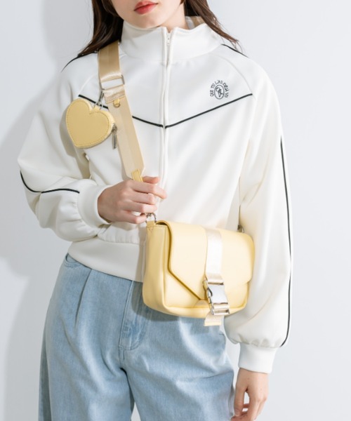 OLIVE des OLIVE（オリーブデオリーブ）の「ハートポーチ付ボディーバッグ　1041120030（ショルダーバッグ・レディース・ブラック/イエロー/アイボリー・FREE）」の14枚目の写真