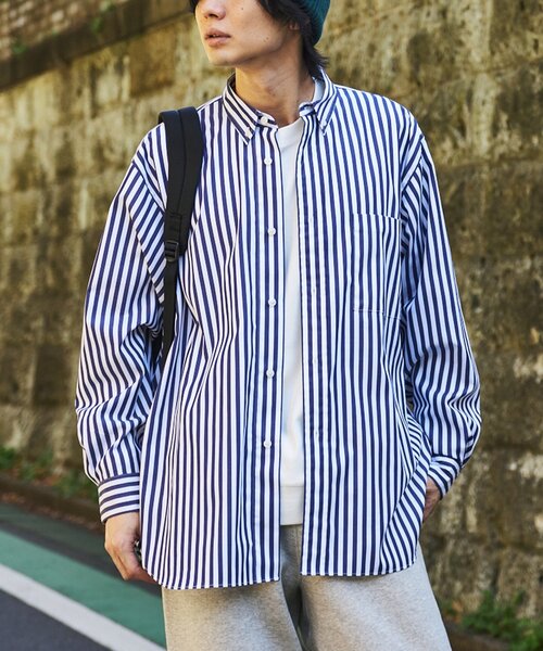 417 EDIFICE（フォーワンセブンエディフィス）の「〇ストライプB.Dシャツ（シャツ/ブラウス・メンズ・ライトブルー/エメラルドブルー/ブルー/ブルー系その他・SMALL/MEDIUM/LARGE）」の4枚目の写真