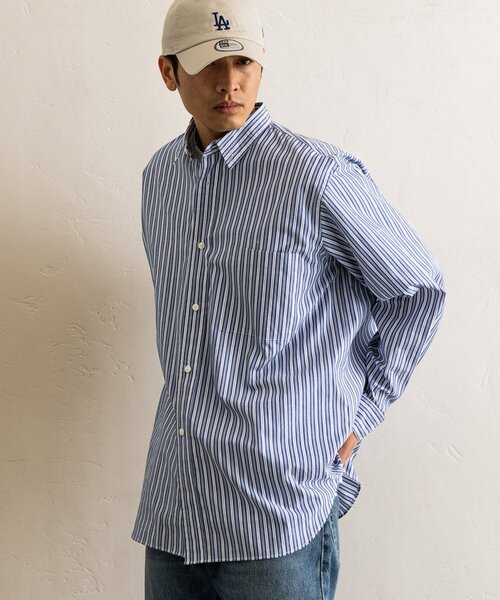 417 EDIFICE（フォーワンセブンエディフィス）の「〇ストライプB.Dシャツ（シャツ/ブラウス・メンズ・ライトブルー/エメラルドブルー/ブルー/ブルー系その他・SMALL/MEDIUM/LARGE）」の5枚目の写真