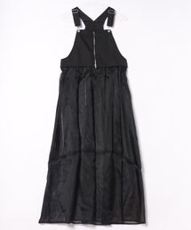 styling/オーガンザドレスワンピース　ブラック ワンピース】 ドレス 黒 ブラック 長袖 ロング丈 オーガンジー