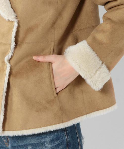 Another Edition（アナザーエディション）の「フェイクムートンショートコート/AEBC FAKE MOUTON SRT CT（ムートンコート・レディース・グレー/ブラウン・MEDIUM/SMALL）」の19枚目の写真