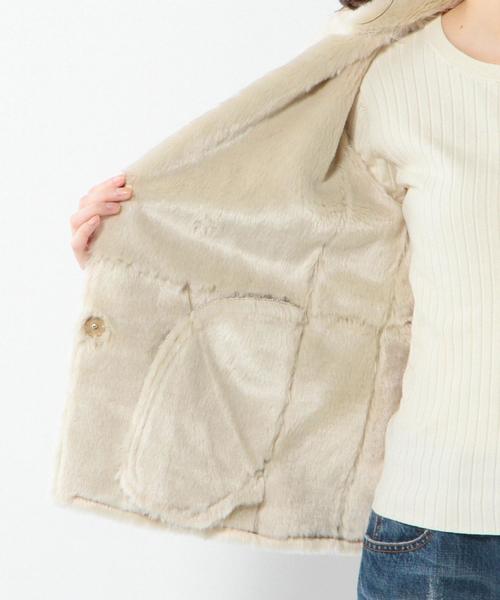 Another Edition（アナザーエディション）の「フェイクムートンショートコート/AEBC FAKE MOUTON SRT CT（ムートンコート・レディース・グレー/ブラウン・MEDIUM/SMALL）」の8枚目の写真