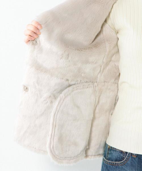 Another Edition（アナザーエディション）の「フェイクムートンショートコート/AEBC FAKE MOUTON SRT CT（ムートンコート・レディース・グレー/ブラウン・MEDIUM/SMALL）」の12枚目の写真