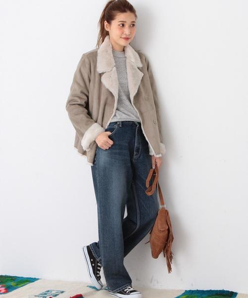 Another Edition（アナザーエディション）の「フェイクムートンショートコート/AEBC FAKE MOUTON SRT CT（ムートンコート・レディース・グレー/ブラウン・MEDIUM/SMALL）」の7枚目の写真