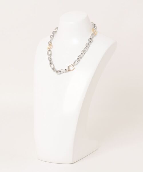 LOWRYS FARM（ローリーズファーム）の「ハートチェーンマンテルネックレス　102438（ネックレス・レディース・その他/シルバー・FREE）」の3枚目の写真
