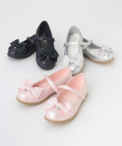 mezzo piano(メゾピアノ)の「リボン バレエシューズ(バレエシューズ・キッズ・ネイビー/シルバー/ライトピンク・20cm/19cm/21cm/18cm/17cm/16cm)」の6枚目の写真