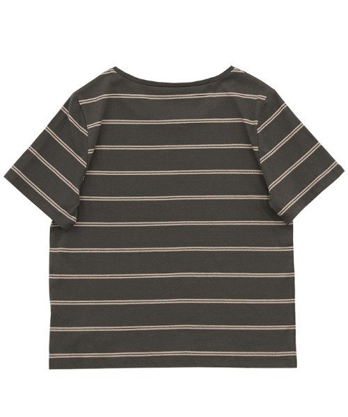 select MOCA(セレクトモカ)の「ボーダーシンプルTシャツ(Tシャツ/カットソー・レディース・ネイビー/カーキ/チャコールグレー・FREE)」の4枚目の写真