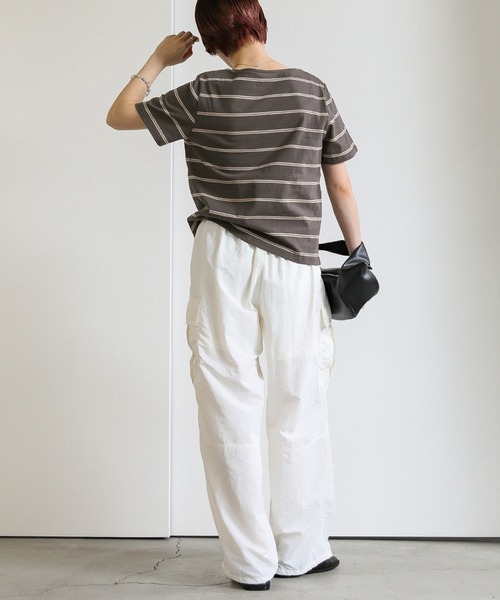 select MOCA(セレクトモカ)の「ボーダーシンプルTシャツ(Tシャツ/カットソー・レディース・ネイビー/カーキ/チャコールグレー・FREE)」の10枚目の写真