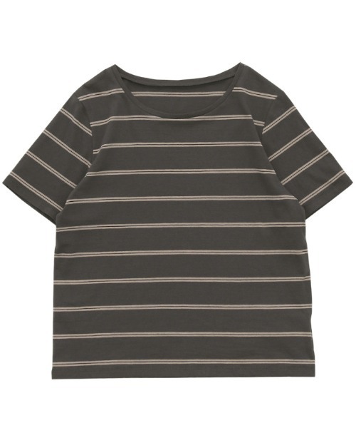 select MOCA(セレクトモカ)の「ボーダーシンプルTシャツ(Tシャツ/カットソー・レディース・ネイビー/カーキ/チャコールグレー・FREE)」の13枚目の写真