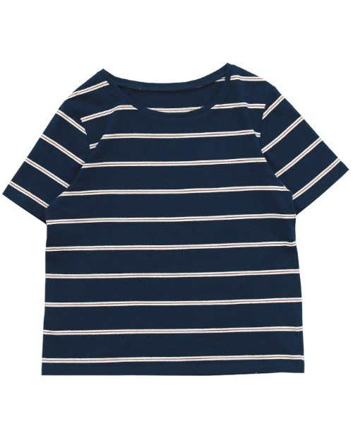 select MOCA(セレクトモカ)の「ボーダーシンプルTシャツ(Tシャツ/カットソー・レディース・ネイビー/カーキ/チャコールグレー・FREE)」の12枚目の写真