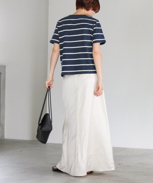 select MOCA(セレクトモカ)の「ボーダーシンプルTシャツ(Tシャツ/カットソー・レディース・ネイビー/カーキ/チャコールグレー・FREE)」の14枚目の写真