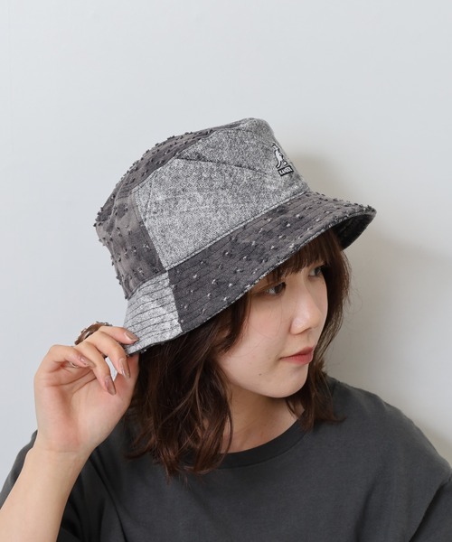 KANGOL（カンゴール）の「KANGOL DENIM MASHUP BUCKET（ハット・レディース・ネイビー/ブラック・M/L/XL）」の14枚目の写真