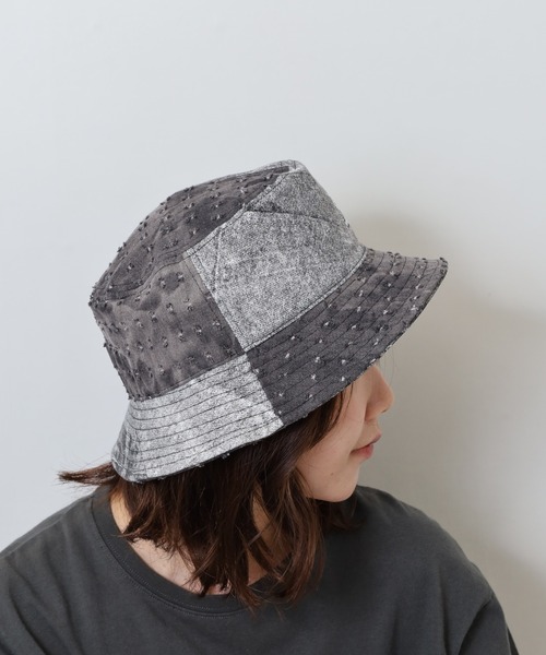 KANGOL（カンゴール）の「KANGOL DENIM MASHUP BUCKET（ハット・レディース・ネイビー/ブラック・M/L/XL）」の13枚目の写真