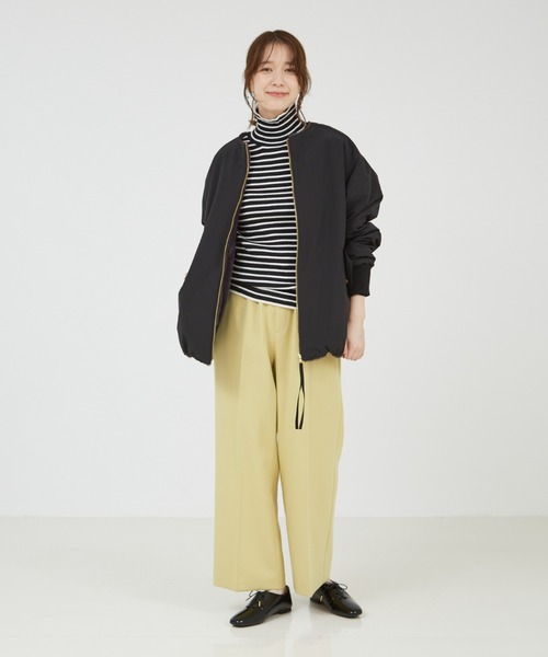 abahouse mavie（アバハウスマヴィ）の「【感嘆/セットアップ対応】イージーストレートパンツ（スラックス・レディース・ライム/オフホワイト/ブラック系その他/ブラック/イエロー/グレイッシュブルー・34/36/38/40）」の7枚目の写真