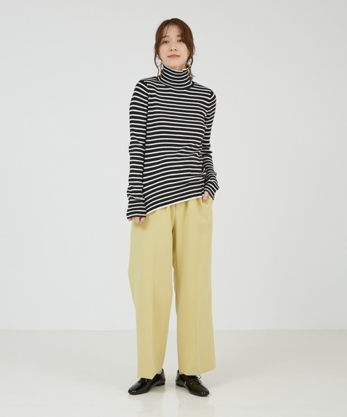 abahouse mavie（アバハウスマヴィ）の「【感嘆/セットアップ対応】イージーストレートパンツ（スラックス・レディース・ライム/オフホワイト/ブラック系その他/ブラック/イエロー/グレイッシュブルー・34/36/38/40）」の9枚目の写真
