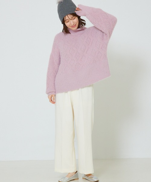 abahouse mavie（アバハウスマヴィ）の「【感嘆/セットアップ対応】イージーストレートパンツ（スラックス・レディース・ライム/オフホワイト/ブラック系その他/ブラック/イエロー/グレイッシュブルー・34/36/38/40）」の16枚目の写真