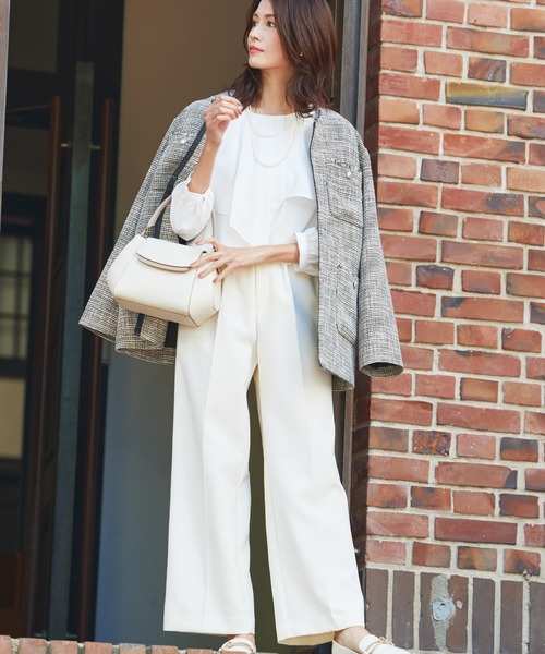 abahouse mavie（アバハウスマヴィ）の「【感嘆/セットアップ対応】イージーストレートパンツ（スラックス・レディース・ライム/オフホワイト/ブラック系その他/ブラック/イエロー/グレイッシュブルー・34/36/38/40）」の18枚目の写真