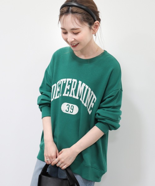 AMERICAN HOLIC（アメリカンホリック）の「【WEB限定】バックドレープロゴ裏毛プルオーバー（スウェット・レディース・グリーン/チャコールグレー/オートミール・M/L）」の22枚目の写真