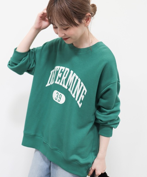 AMERICAN HOLIC（アメリカンホリック）の「【WEB限定】バックドレープロゴ裏毛プルオーバー（スウェット・レディース・グリーン/チャコールグレー/オートミール・M/L）」の4枚目の写真