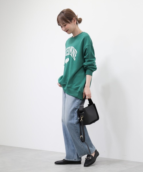 AMERICAN HOLIC（アメリカンホリック）の「【WEB限定】バックドレープロゴ裏毛プルオーバー（スウェット・レディース・グリーン/チャコールグレー/オートミール・M/L）」の10枚目の写真