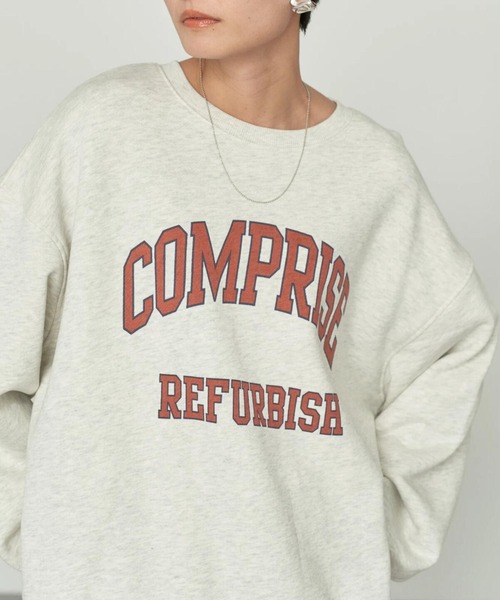 AMERICAN HOLIC（アメリカンホリック）の「【WEB限定】バックドレープロゴ裏毛プルオーバー（スウェット・レディース・グリーン/チャコールグレー/オートミール・M/L）」の21枚目の写真