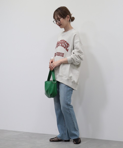 AMERICAN HOLIC（アメリカンホリック）の「【WEB限定】バックドレープロゴ裏毛プルオーバー（スウェット・レディース・グリーン/チャコールグレー/オートミール・M/L）」の17枚目の写真