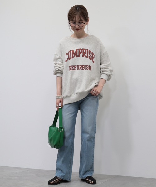 AMERICAN HOLIC（アメリカンホリック）の「【WEB限定】バックドレープロゴ裏毛プルオーバー（スウェット・レディース・グリーン/チャコールグレー/オートミール・M/L）」の19枚目の写真