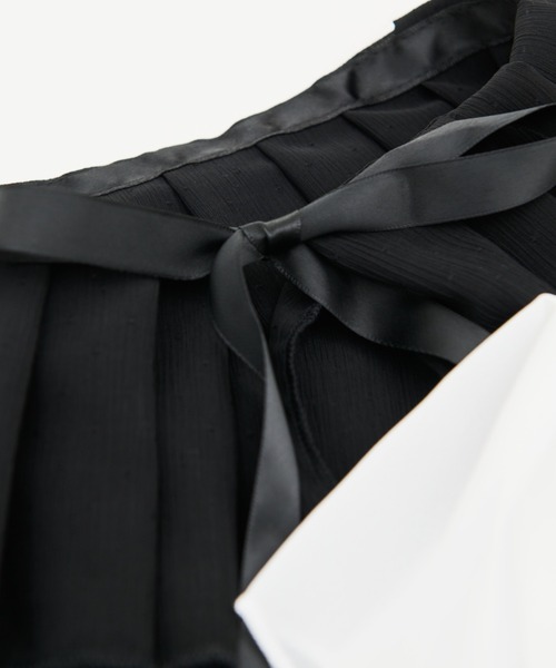 MERLOT（メルロー）の「シフォンプリーツ付け襟（付け襟・レディース・ホワイト/ブラック・FREE）」の7枚目の写真