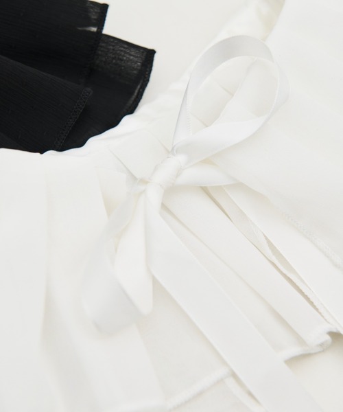 MERLOT（メルロー）の「シフォンプリーツ付け襟（付け襟・レディース・ホワイト/ブラック・FREE）」の8枚目の写真