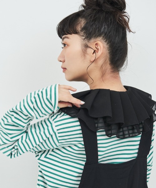 MERLOT（メルロー）の「シフォンプリーツ付け襟（付け襟・レディース・ホワイト/ブラック・FREE）」の10枚目の写真