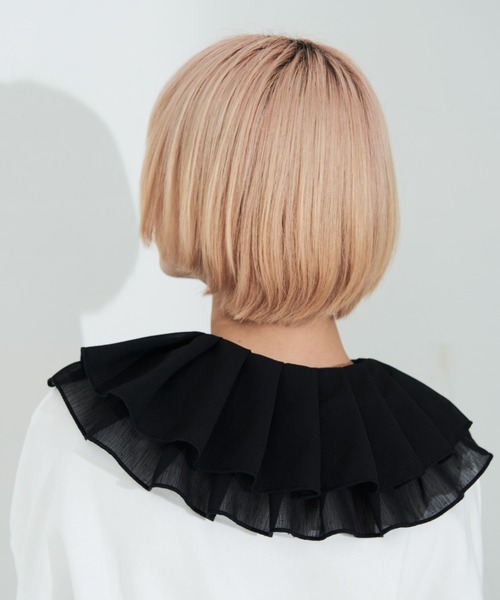 MERLOT（メルロー）の「シフォンプリーツ付け襟（付け襟・レディース・ホワイト/ブラック・FREE）」の11枚目の写真