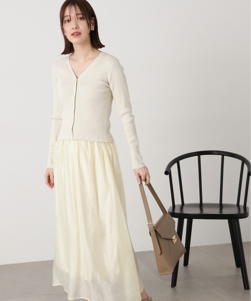 N.(N. Natural Beauty Basic)(エヌエヌナチュラルビューティーベーシック)の「◆リブカーディガンスカートセット(ワンピース・レディース・ナチュラル/ブルー/チャコールグレー・MEDIUM)」の10枚目の写真