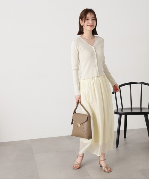 N.(N. Natural Beauty Basic)(エヌエヌナチュラルビューティーベーシック)の「◆リブカーディガンスカートセット(ワンピース・レディース・ナチュラル/ブルー/チャコールグレー・MEDIUM)」の12枚目の写真