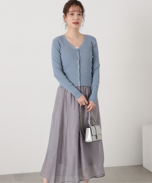 N.(N. Natural Beauty Basic)(エヌエヌナチュラルビューティーベーシック)の「◆リブカーディガンスカートセット(ワンピース・レディース・ナチュラル/ブルー/チャコールグレー・MEDIUM)」の21枚目の写真
