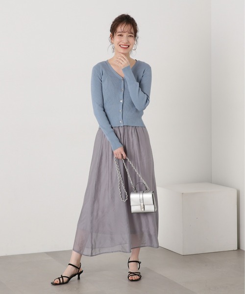 N.(N. Natural Beauty Basic)(エヌエヌナチュラルビューティーベーシック)の「◆リブカーディガンスカートセット(ワンピース・レディース・ナチュラル/ブルー/チャコールグレー・MEDIUM)」の22枚目の写真
