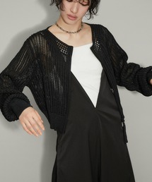 【WEB限定】ラインメッシュニットブルゾン
